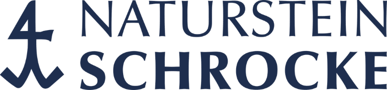 Logo mit stilisiertem dunkelblauen Anker links, daneben NATURSTEIN SCHROCKE - perfekt für Arbeitsplatten aus Naturstein in Berlin.